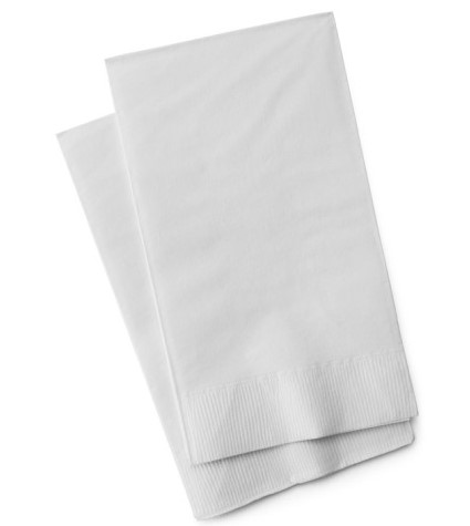 Dinnerserviette 33x33 cm, 2 Lagig, 1/8 Falz, 8x250 Stk, Weiß